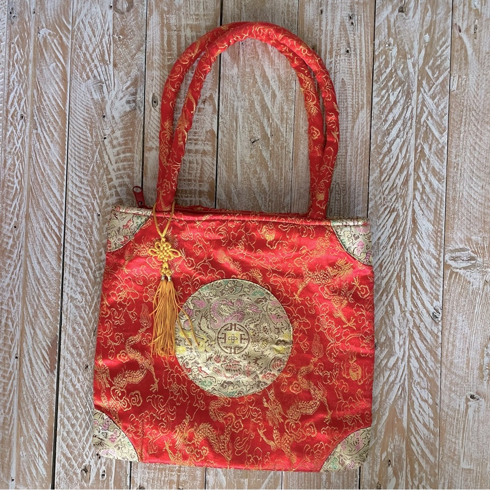 🎏 Vintage Boho Oriental Silk Shoulder Bag 🎏